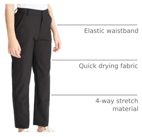 Image of DEVOROPA Youth Boy's Golf Pants Quick Dry Athletic Chino Flat Front Pants Kids School Uniform Clothes