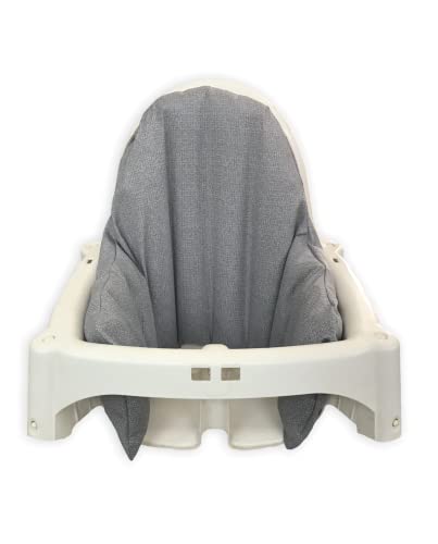 Image of High Chair Cover for IKEA Antilop,Cotton Cover for Inflatable Cushion, Cushion Cover for High Chairs for Babies and Toddlers, High Chair Accessories (Rolled Grey)