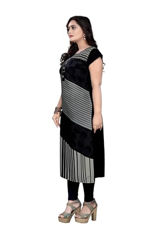 Image of Women's Black Crepe Printed Kurti | Elegant & Comfortable Ethnic Wear for Daily, Office & Festive Looks | Trendy Indian Kurti for Women & Girls