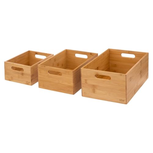 Five - Lot de 3 Boites de Rangement Rectangles en Bambou