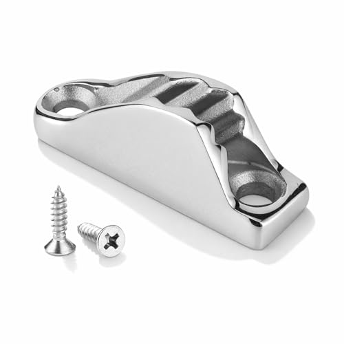 Image of Rope Cam Cleat, 316 Stainless Steel Rope Clam Cleat, Boat Clam Rope Line Clamp Jam Grip for Tensioning 6mm Boat Marine Yacht Ropes Ship Kayak Accessories Cleat Cleats for Boat