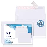 Metronic 50PACK 5X7 Envelopes, White A7 Envelopes for Invitations, Christmas, Mother's Day, Baby Showers, Birthday, Weddings, Gift Cards
