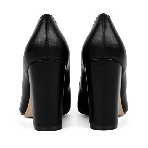 Image of JOY IN LOVE Chunky Heels for Women Pointed Toe Pumps | 3.5 inch High Block Heels, Work Pumps, Party Dress Shoes