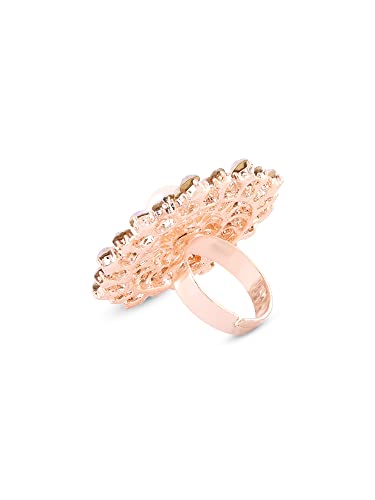 Austrian Diamond & Pearl Adjustable Finger Ring