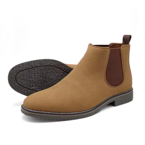 Image of Finishing & Sewing Men's Chelsea Boots, Smart Casual Slip On Ankle Boots