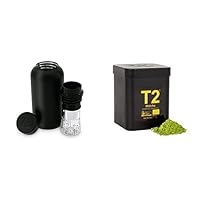 T2 Tea Matcha Mate Bundle, Matcha Powder Green Tea in Tin and Matcha Stainless Steel Flask with Matcha Whisk