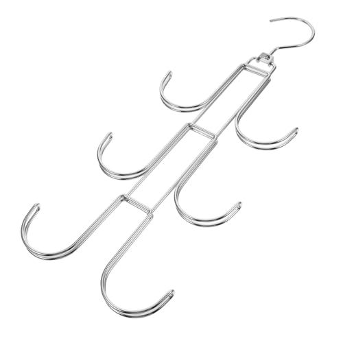 PENIKOKO Colgador Giratorio Plegable para Armario Organizador Multiuso para Bolsos Cinturones y Bufandas Gancho de Almacenamiento Compacto para Perchas y Corbateros Color Plata
