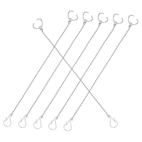 Tofficu 6個 トイレチェーン ステンレス製 フラッパー交換用 耐久性 排水弁互換 汎用トイレタンク部品