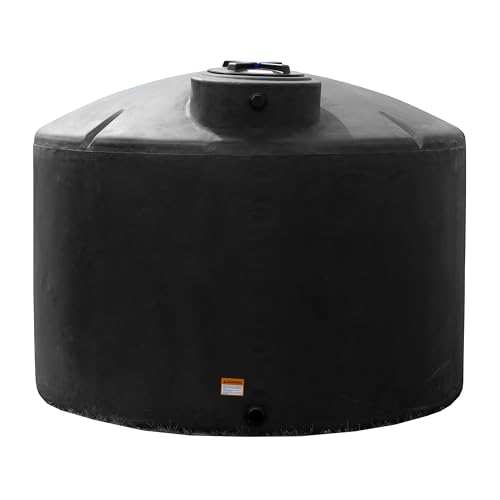 Norwesco Water Tank with 16 Lid Outdoor Storage Container 1550 Gallon Black