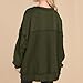 Womens Oversized Long Sleeve Sweatshirts Button Up Crewneck Henley Pullover Fall Trendy Outfits Loose Fit Cute Top (Army Green,X-Large)