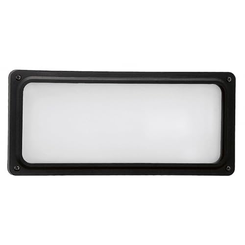 Cristher Lighting - Lampada da incasso COC per esterni (L.27,1 cm), uso esterno IP65, classica lampada da parete per balconi, terrazze, corridoi, facciate, E27 42W, nero.