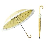 Dlin Stick Umbrella Women Windproof, 16k Ribs Stylish Automatic Open Large Umbrella with Hook Handle