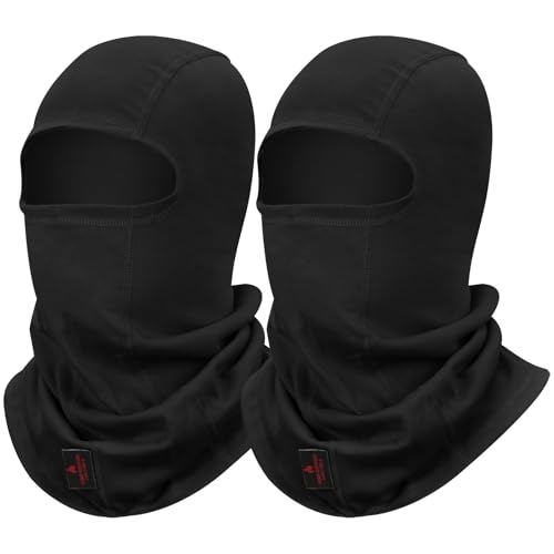 Image of FR Face Mask for Men - Fire Resistant Balaclava Welding Head Cover, 100% Cotton Full Face Hood & Neck Protector