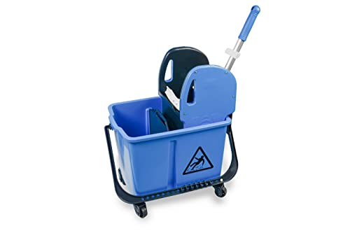 Hypafol Reinigungswagen 24 L – kompakter 2-Kammer-Putzwagen mit Trennwand & Mopp-Presse – ideal fürâ€¦ – Miniatur