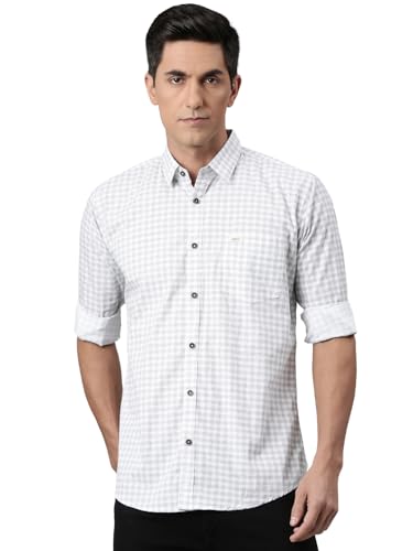 Image of Majestic Man Men Comfort Slim Fit Pure Cotton Tartan Checked Casual Shirt