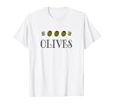 Aceitunas Negro Verde Aceite Oliva Amantes Camiseta