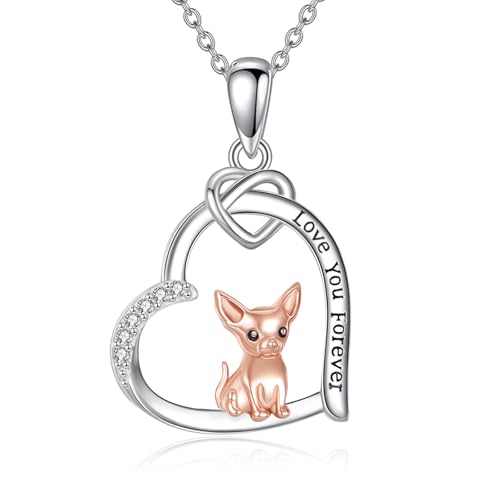 Imagen de DAYLINLOVE Collar de perro de 925 plata de ley con colgante de Dachshund