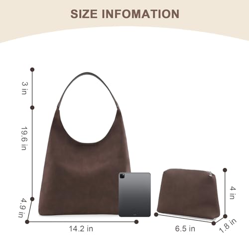 Image of Leather Bag for Women Hobo Bag Handle Handbag Soft Shoulder Purse Large Handbag for Everyday Travel Durable Purse