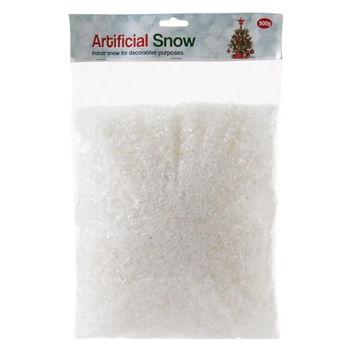 Albert Austin Christmas Fake Snow 500g Artificial Snowflakes for Crafts Easy to Clean Christmas Party Tree Table Holiday Xmas Decoration Village Displays White Winter Artificial Snow Santa Decoration