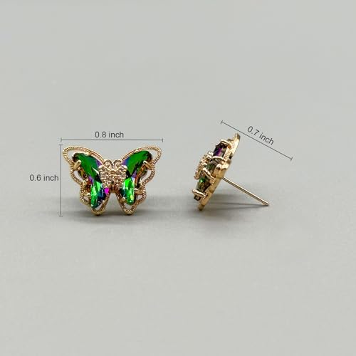 Butterfly Stud Earrings For Women, 925 Sterling Sliver Needles Safe & Hypoallergenic For Sensitive Ears, Bright Crystal Butterfly Stud Earring, Dainty Earrings For Women Girls, Butterfly Stud Earring2