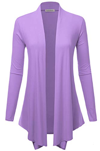 Image of Women's Drape Front Open Cardigan Long Sleeve (S-2X, Made in USA)