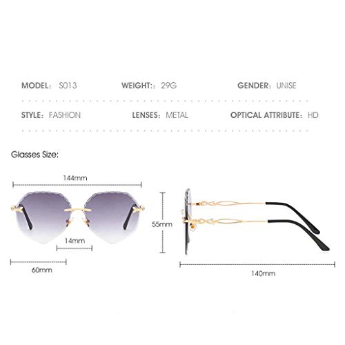 Monture sans monture avec verres polarisés en métal classique surdimensionné pour femme - 4