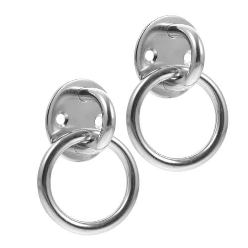 Alipis 2pcs Ceiling Wall Mount Hook Ring Eye Plate Stainless Steel for Ceiling Anchor Ring Set Swing Mount Parts