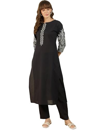 Image of INDO ERA Women's Embroidered Anarkali Kurta Pant Set with Dupatta | Cord Set For Women Cotton