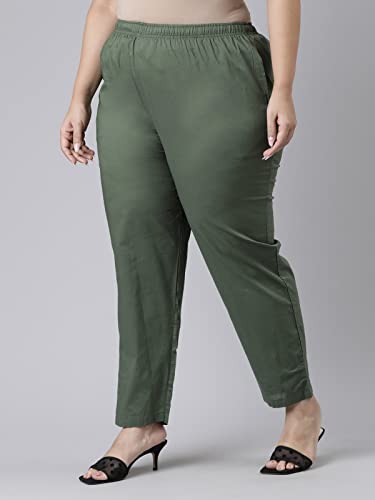 Image of GO COLORS Soft Cotton Pant Full Length for Women| Breathable, Mid Rise