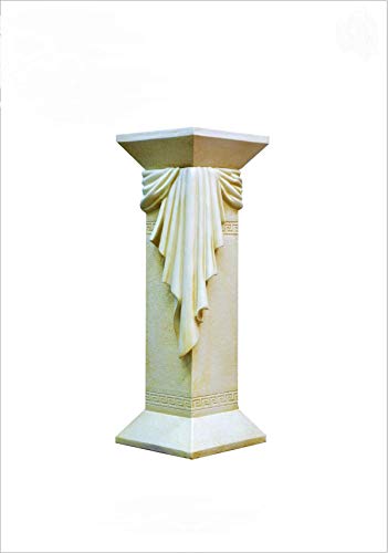 Antikes Wohndesign Griechische Blumensäule Blumenständer Beige