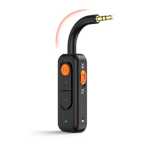 Goshyda Adaptador de Audio Bluetooth 5.4, Receptor de Transmisor Inalámbrico de Doble Modo, Aux de 3.5 Mm para Aviones STEREOS Home Home, 8-10H Tiempo de Juego