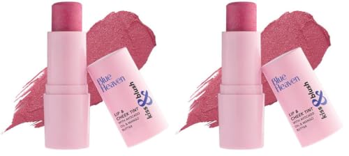 Image of Blue Heaven Kiss and Blush Lip, Cheek and Eye Tint with Avocado Oil and Mango Butter | 3 in 1 Lip and Cheek Tint Stick | Rich Smooth Formula | Easily Blendable Makeup Tint | Rosy Dusk | 8.5gm
