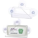 NuBliss EZ Pass Holder for Windshield – Strong 3 Suction Cups Transponder Holder for Car – Fits EZPass Mini & iPass – UV & Water Resistant – Clear