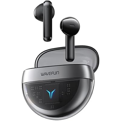 T200 Wireless Earbuds, Transparent Design Bluetooth Headphones with 65ms Low Latency Game/Music Mode, 13mm Big Driver for Powerful Bass, AI ENC Noise Cancelling for Clear Calls
