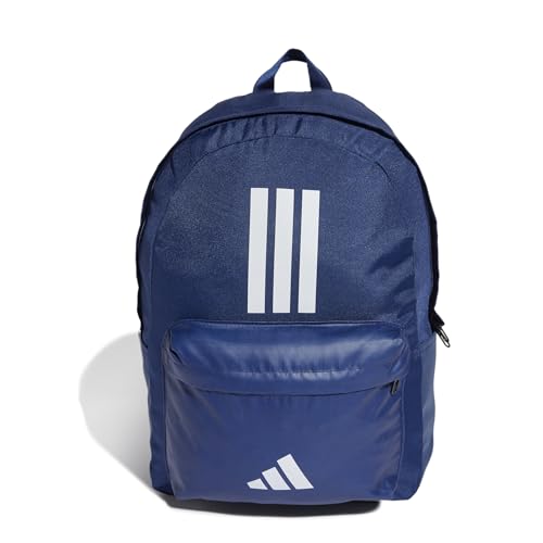 adidas Unisex Adulto Classic Three Stripes Backpack Back TO School, Dark Blue/White, One Size