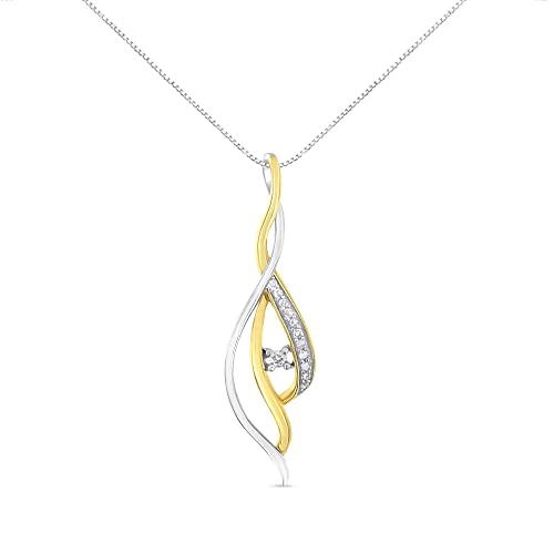 Haus of Brilliance 10K Yellow and White Gold 1/10ct TDW Diamond Cascade Pendant Necklace (J-K, I1-I2)