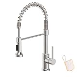 Asinse Wasserhahn Küche, Hoher Bogen Küchenarmatur aus Edelstahl, Armatur Küche mit herausziehbarer Brause, 360° drehbarer Küchenhahn mit 2 Strahlarten