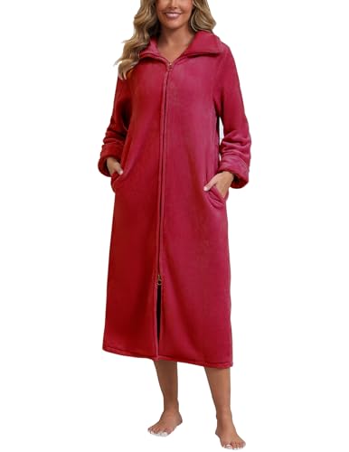 Peignoir en polaire femme抗寒 zippé chaud pour ne plus avoir froid