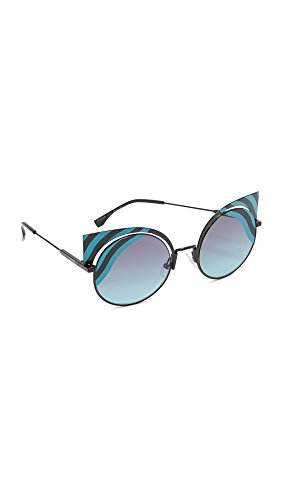 Protective case inclusa Fendi Ff 0215/S, Occhiali da Sole Donna, Nero (Mt Blk Turqu), 53