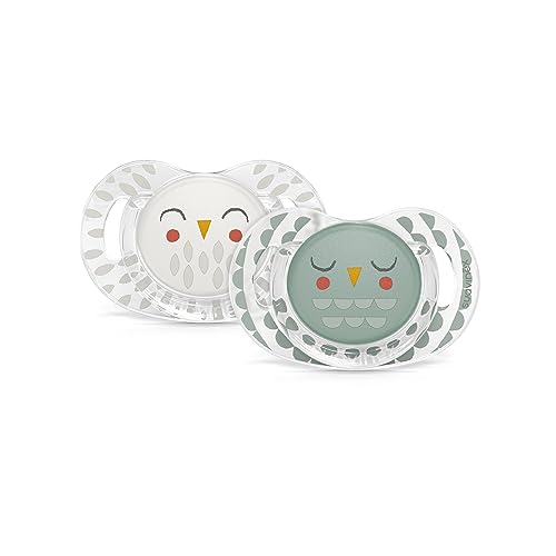 Image of Suavinex Bonhomia SX PRO Physiological Pacifier, Supports Breastfeeding Babies, Pacifiers 18+ Months, 2 Pack Baby Pacifier, Baby Accessories, (Mint/Beige)