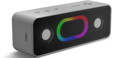 OHAYO S11 Bluetooth Speaker, Portable Wireless Speakers, IPX6 Waterproof, 16W Bold Sound, 24H Playtime, TWS Pairing, Ambient Lights, Home/Travel/Beach Essentials, Gray