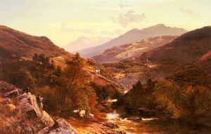Peinture à l'huile Glen Fallock Dunbartonshire par Sidney Richard Percy - Toile 30x36 Pouces