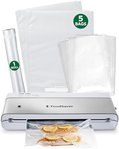 FoodSaver Compact Vacuum Sealer Machine with Airtight Bags and Ro...