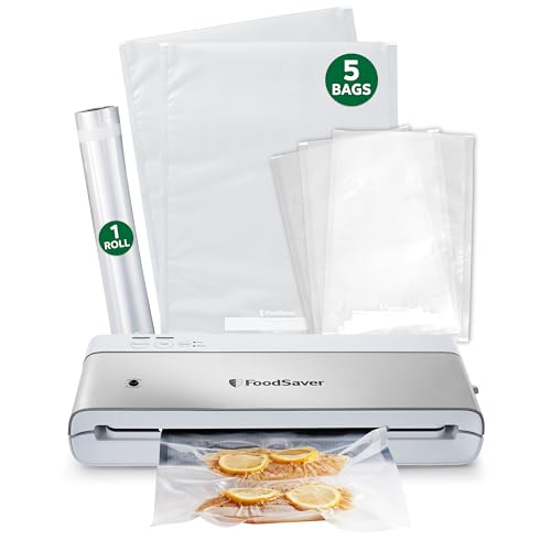 FoodSaver Compact Vacuum Sealer Machine with Airtight Bags a...