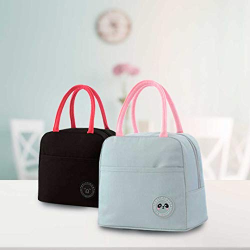 unycos - Bolsa Térmica Porta Alimentos【7L】Nevera Portátil con Aislamiento, Lunch Box Impermeable, Hermética e Isotérmica, Porta Fiambrera para Almuerzo, Oficina, Viaje, Pícnic o Colegio (Gris/Rosa)