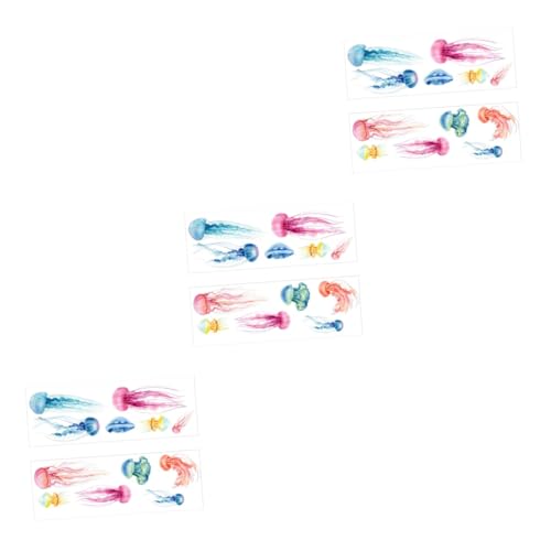 TOYANDONA 3 Series Pegatinas De Pared De Medusas Alfombra Minidisfraz Anillos Intermitentes Suministros Anillos Decoración De Escritorio Depurador De Aire De Bacalao 12 piezas x 3
