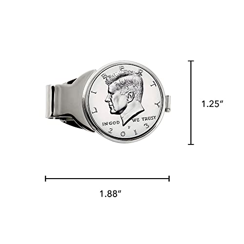 American Coin Treasures U.S. Coin Money Clip - Proof JFK Half Dollar | Brass Moneyclip Layered in Silver-Tone Rhodium | Holds Currency, Credit Cards, Cash | Certificate of Authenticity3