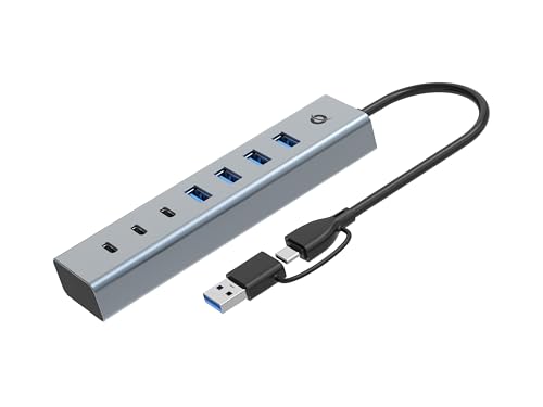 Conceptronic HUBBIES20G concentrador y concentrador USB 3.2 Gen 1 (3.1 Gen 1) Type-C 5000 Mbit/s Gris