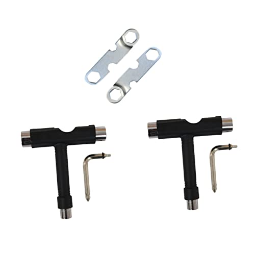 ibasenice 4 Pcs Skateboard Tool Kit Multi Functional Style Wrench and Shaped Allen Keys Durable Skateboard Accessories for Easy Repairs and Adjustments Skatepark