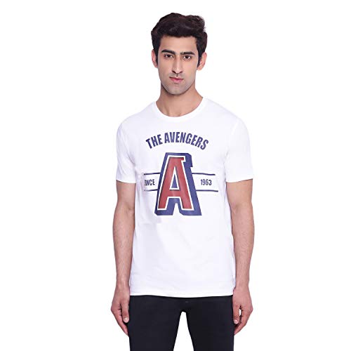 Image of Marvel Men Round Neck Short Sleeves Knitted T-Shirt